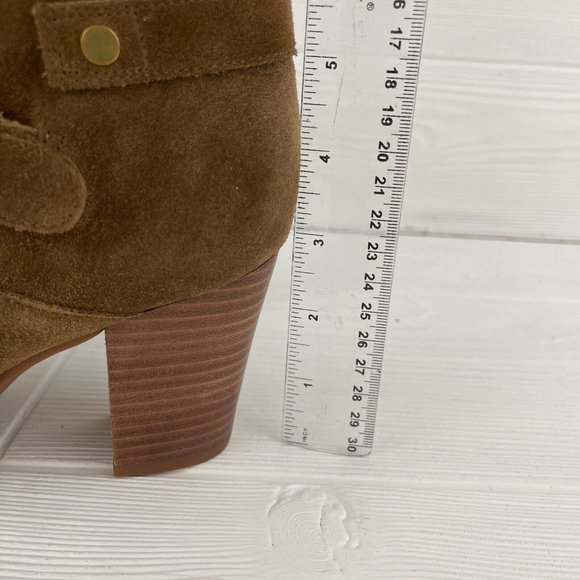 Franco Sarto Dorinda Brown Leather Suede Zipper Ankle Boots Booties Women's Sz 8 - Picture 12 of 12